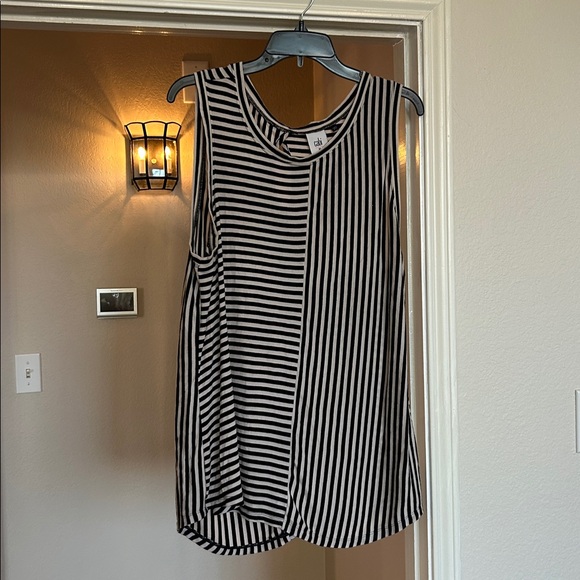 CAbi London Tank Top In Black & White Stripe Style Number 3417 - Picture 3 of 6